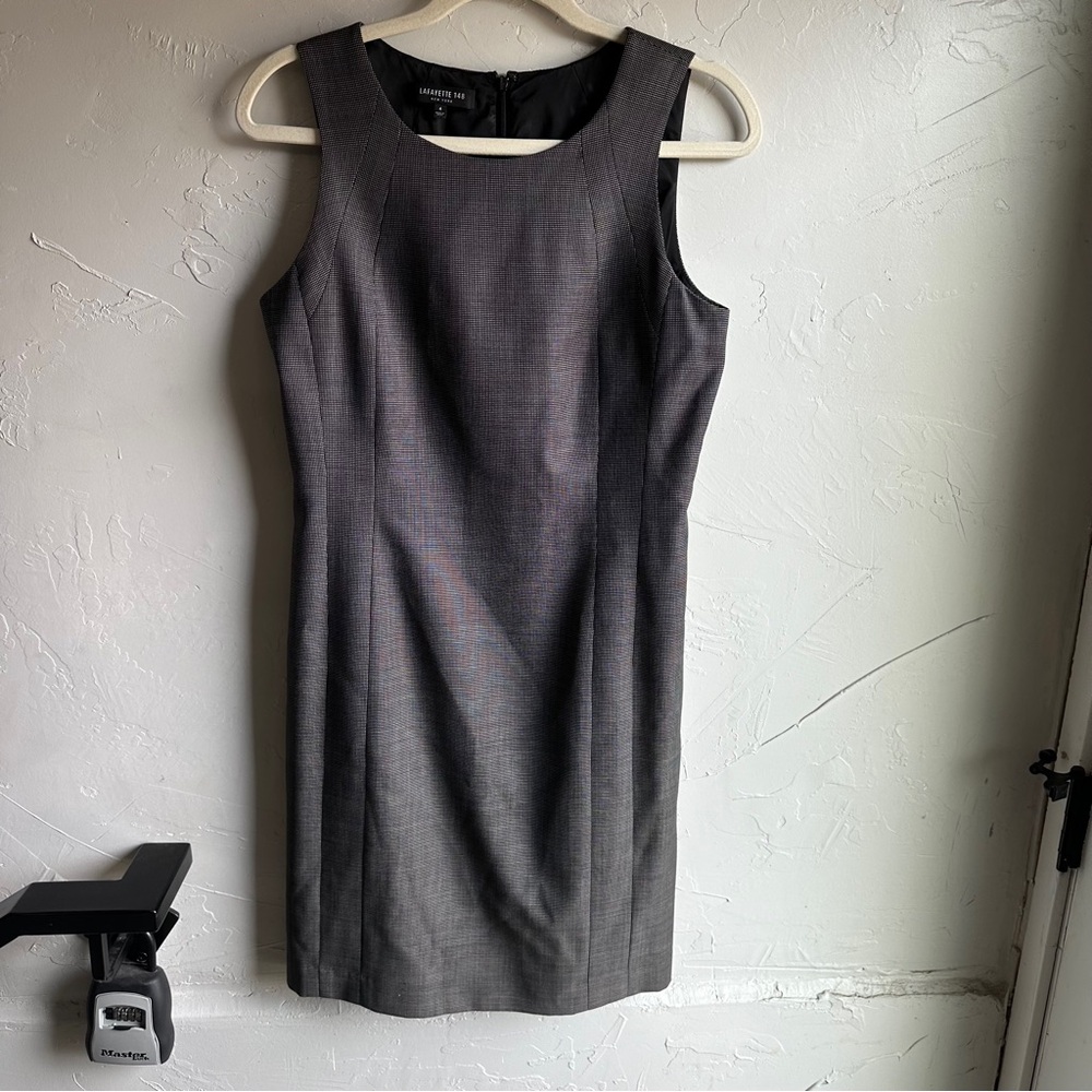 Lafayette 148 Women's Essential Sheath Dress Black‎ and White Size 4